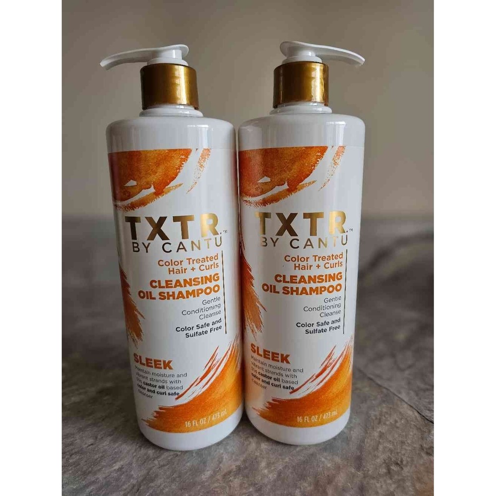TXTR‎ Cantu Sleek Cleansing Oil Shampoo Color Hair Lot of 2